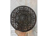 Μασίφ χυτοσιδερένια πλάκα Buderus, άλογα και εραλδική κρίνος