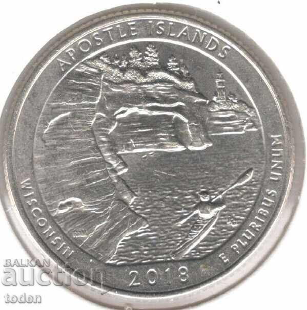 United States - ¼ Dollar - 2018 D - KM# 670 - Apostle Islands United States - ¼ Dollar - 2018 D - KM# 670 - Apostle Islands