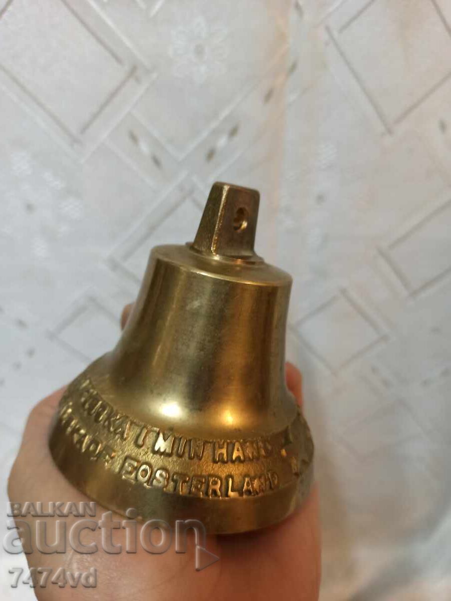 Бронзова камбана ,обща дължина 9 см надписи и звезда - 6 Бронзова камбана ,обща дължина 9 см надписи и звезда - 6