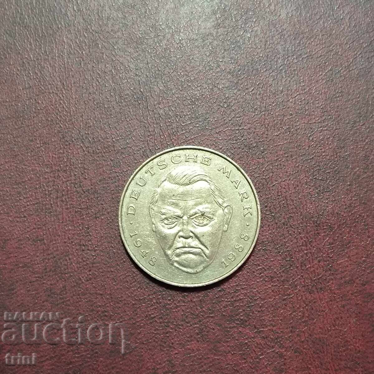 Germania 2 mărci 1994, MD 'J' - Hamburg L. Erhard cu preț 7.00 BGN | € 3.58 Germania 2 mărci 1994, MD 'J' - Hamburg L. Erhard cu preț 7.00 BGN | € 3.58