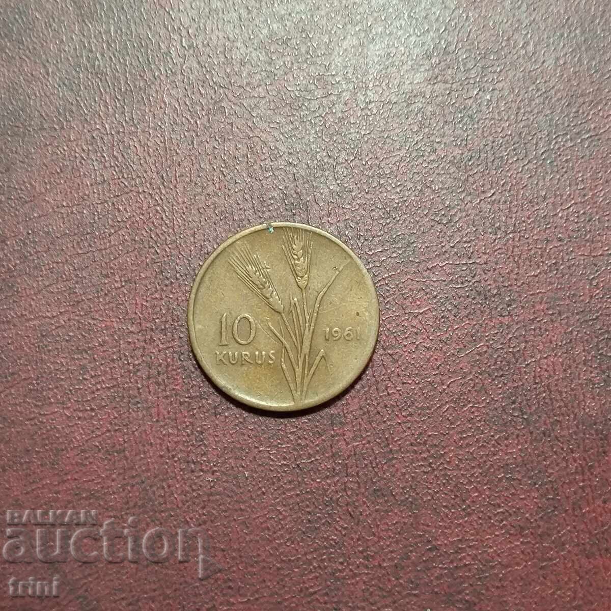 Turcia 10 kuruş 1961 Turcia 10 kuruş 1961