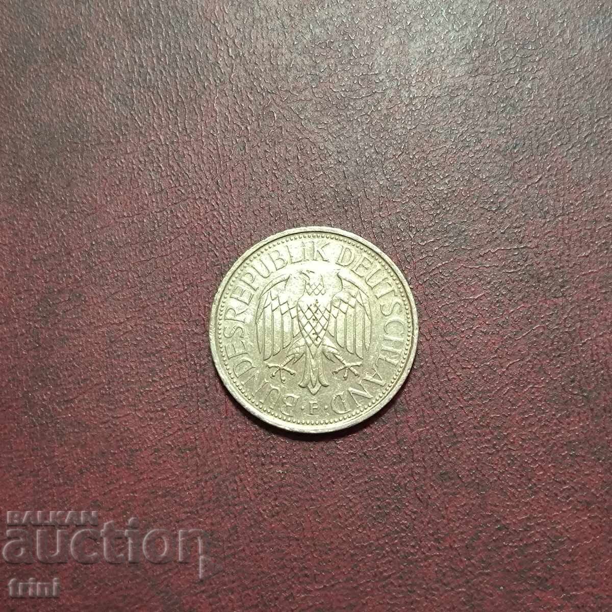 Germania 1 marcă 1992 M.D. 'F' - Stuttgart cu preț 5.00 BGN | € 2.56 Germania 1 marcă 1992 M.D. 'F' - Stuttgart cu preț 5.00 BGN | € 2.56