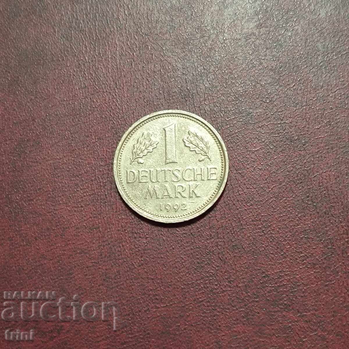 Germania 1 marcă 1992 M.D. 'F' - Stuttgart Germania 1 marcă 1992 M.D. 'F' - Stuttgart