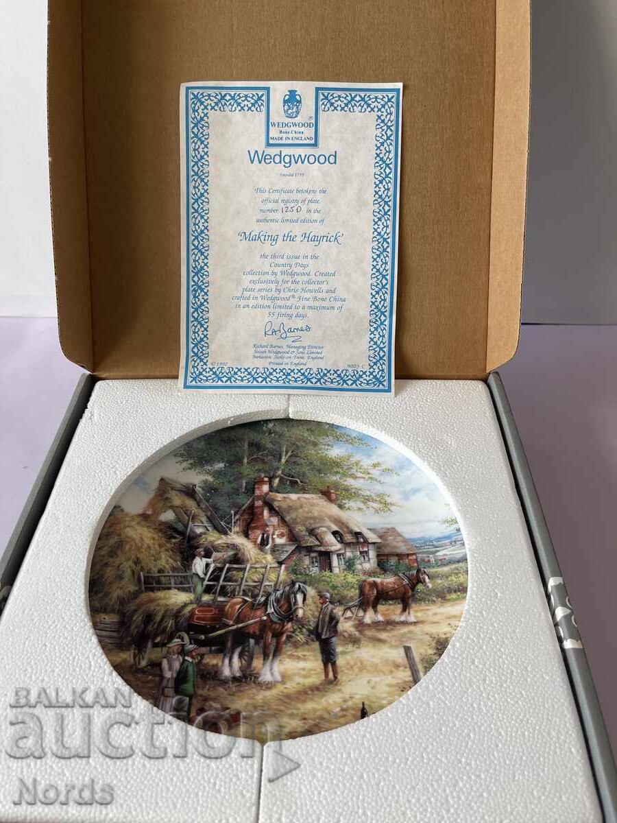 Wedgwood. Farfurie de colecție cu certificat Wedgwood. Farfurie de colecție cu certificat