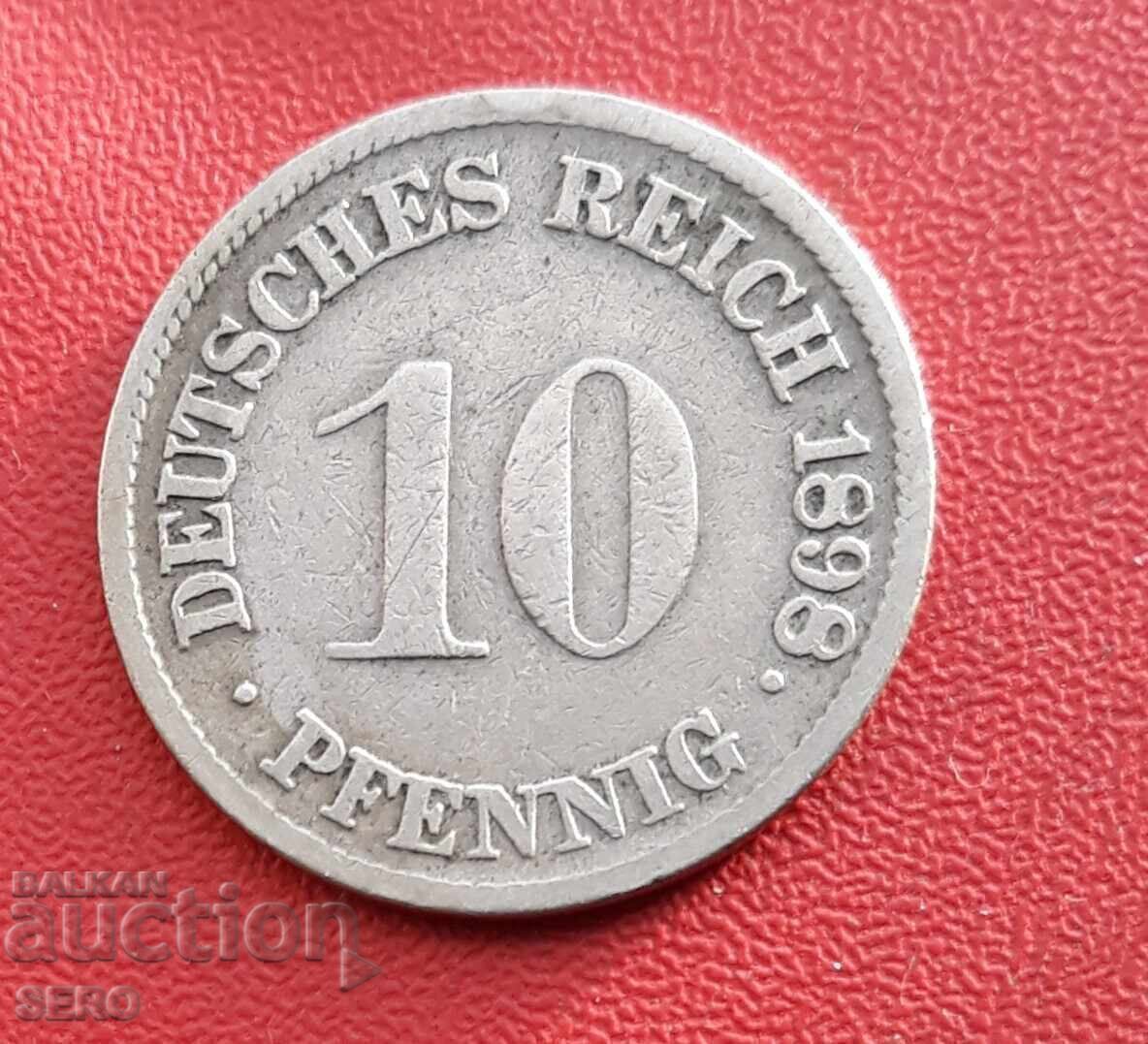 Germania-10 pfennig 1898 G-Karlsruhe-rar Germania-10 pfennig 1898 G-Karlsruhe-rar