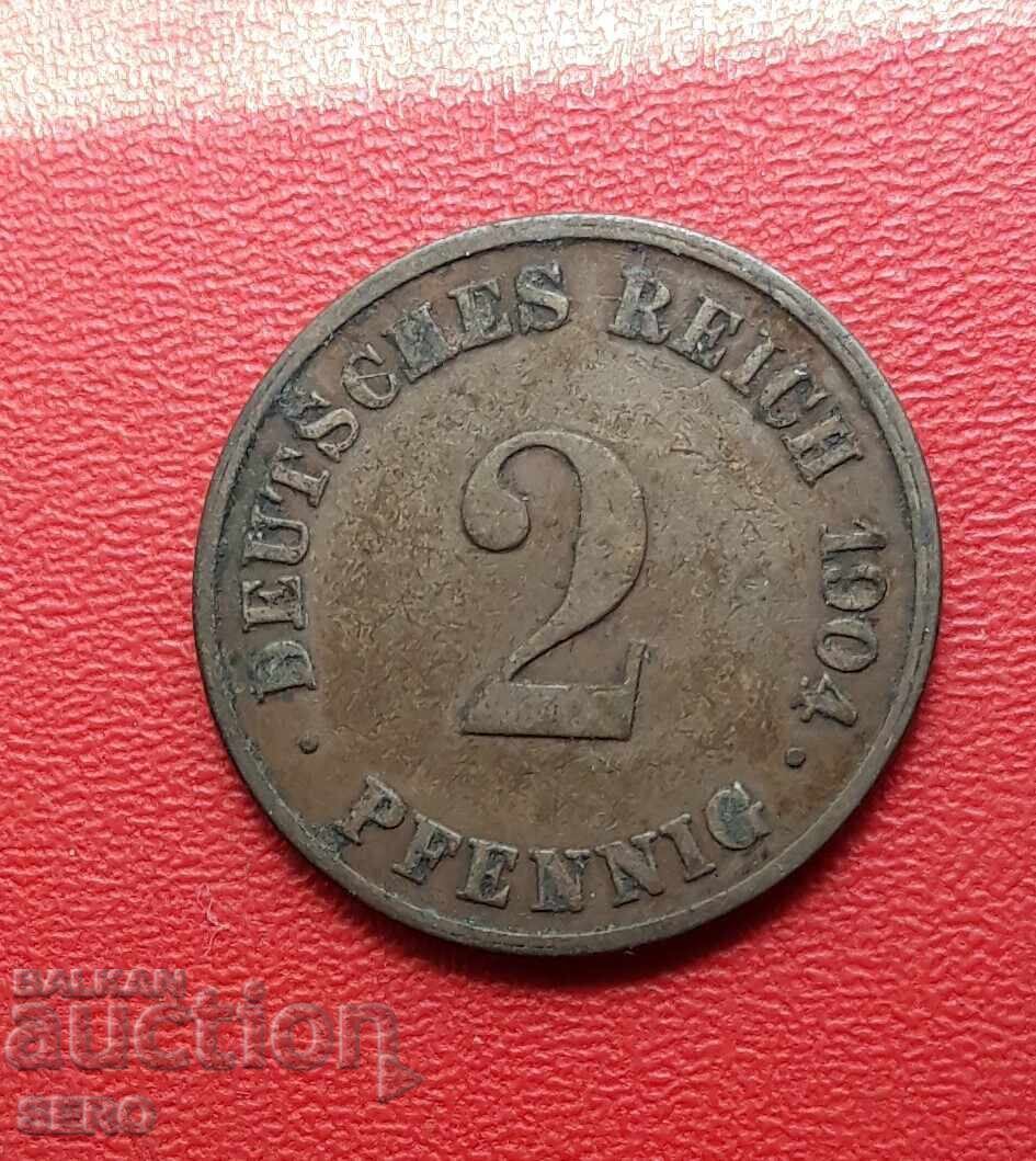 Германия-2 пфенига 1904 J-Хамбург-малък тираж Германия-2 пфенига 1904 J-Хамбург-малък тираж