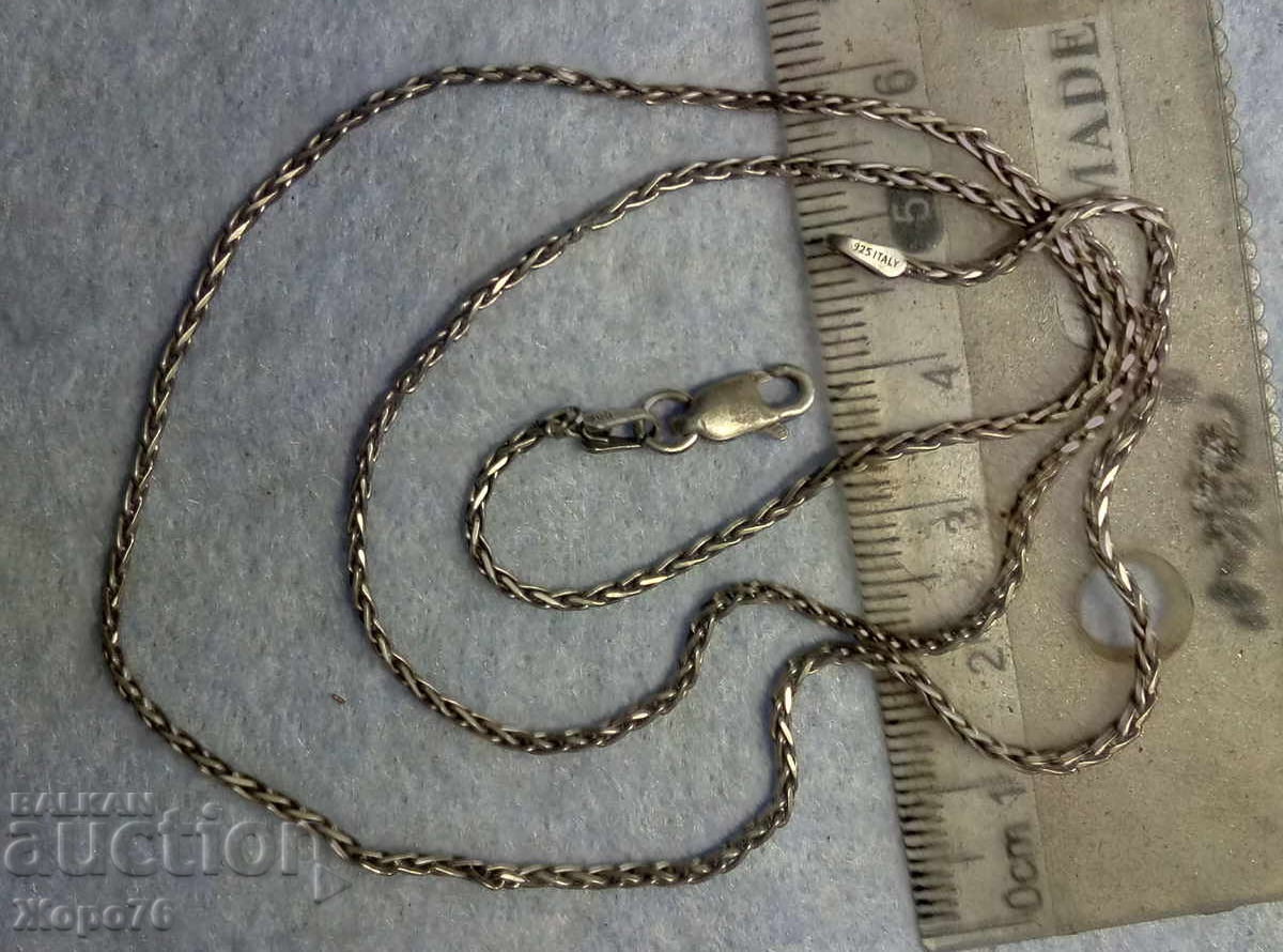 Licitație COLIER ARGINT / LANȚ Argint 925 ITALY S cu AURIRE ALBĂ Licitație COLIER ARGINT / LANȚ Argint 925 ITALY S cu AURIRE ALBĂ