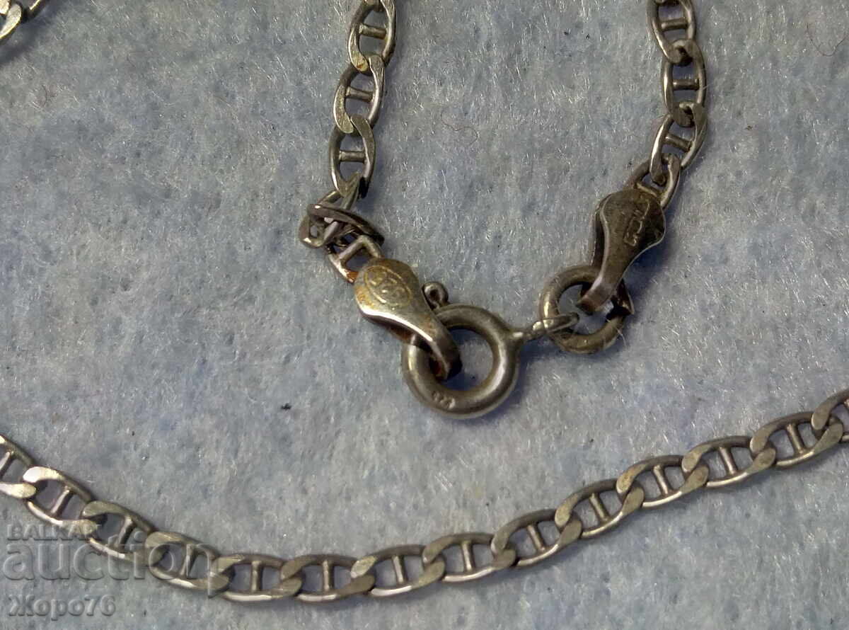 Марков СРЕБЪРЕН ЛАНЕЦ Сребро 925 с БЯЛА ПОЗЛАТА - УНИСЕКС ! с цена 35.00 лв. | € 17.90 Марков СРЕБЪРЕН ЛАНЕЦ Сребро 925 с БЯЛА ПОЗЛАТА - УНИСЕКС ! с цена 35.00 лв. | € 17.90