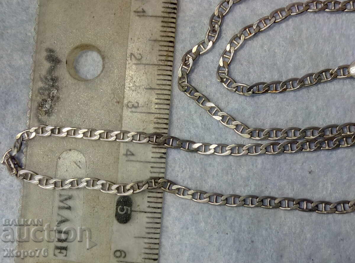 Аукцион Марков СРЕБЪРЕН ЛАНЕЦ Сребро 925 с БЯЛА ПОЗЛАТА - УНИСЕКС ! Аукцион Марков СРЕБЪРЕН ЛАНЕЦ Сребро 925 с БЯЛА ПОЗЛАТА - УНИСЕКС !