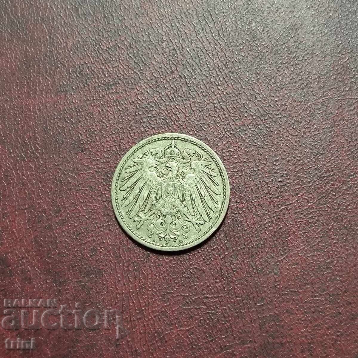 Германия 10 пфенига 1908 г. МД 'A' - Берлин с цена 2.00 лв. | € 1.02 Германия 10 пфенига 1908 г. МД 'A' - Берлин с цена 2.00 лв. | € 1.02