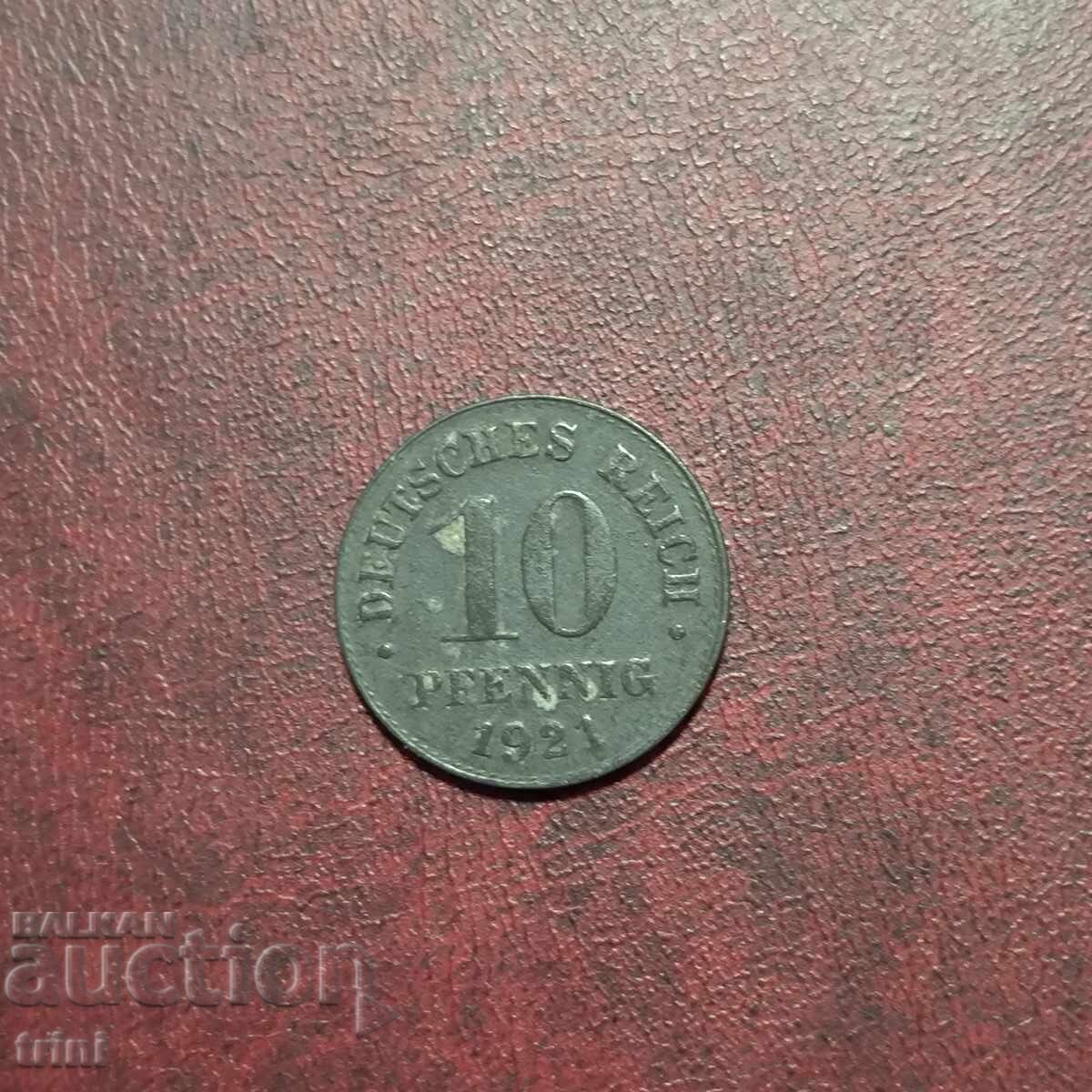 Germania 10 pfenigi 1921 Germania 10 pfenigi 1921