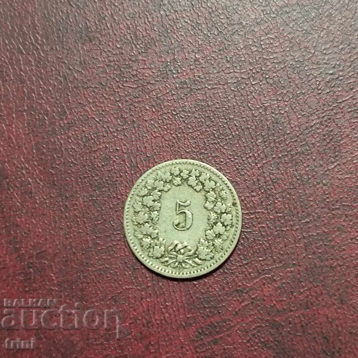 Швейцария 5 рапена 1901 г. Швейцария 5 рапена 1901 г.