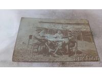 Fotografie sat Călăcevo Ofițeri bând cafea pe front Război Mondial I