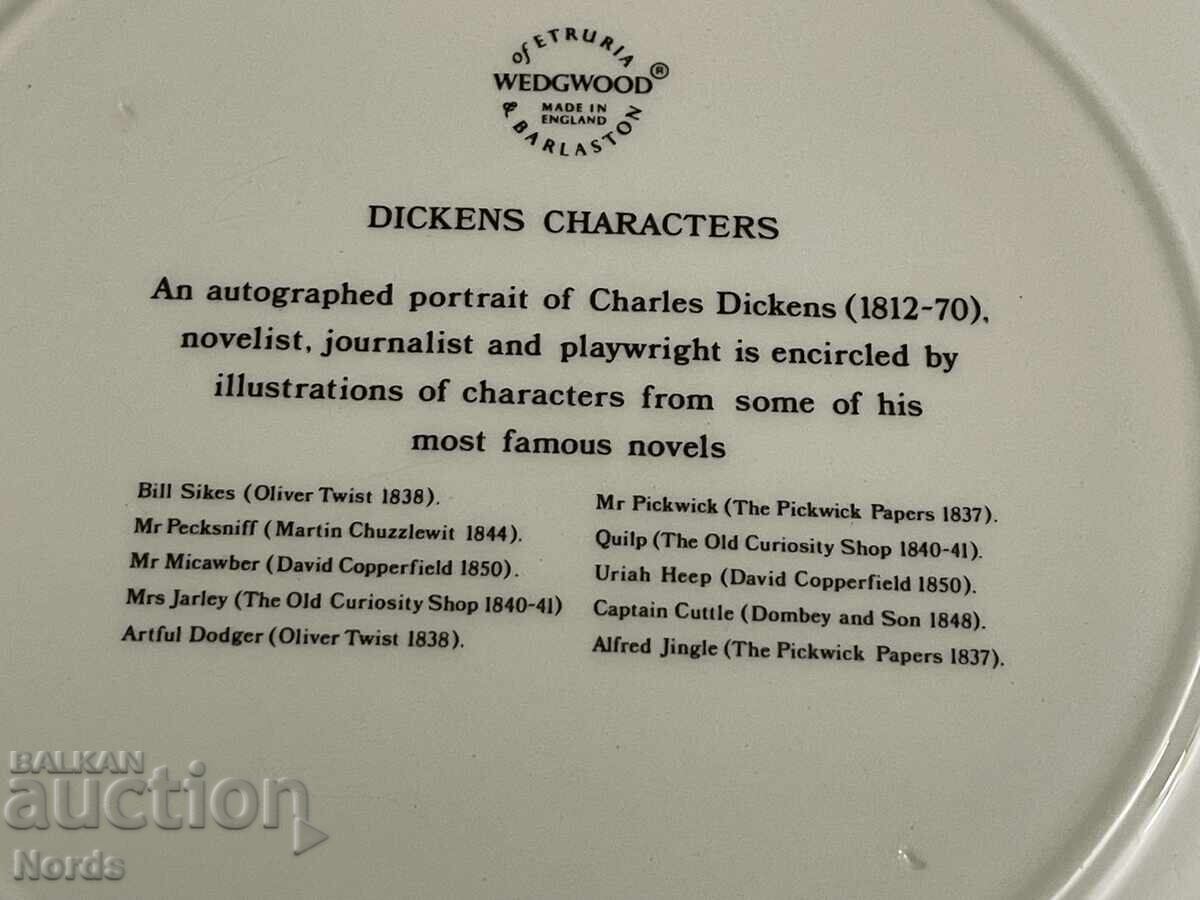 Livrarea Wedgwood. Farfurie de colecție Charles Dickens Livrarea Wedgwood. Farfurie de colecție Charles Dickens