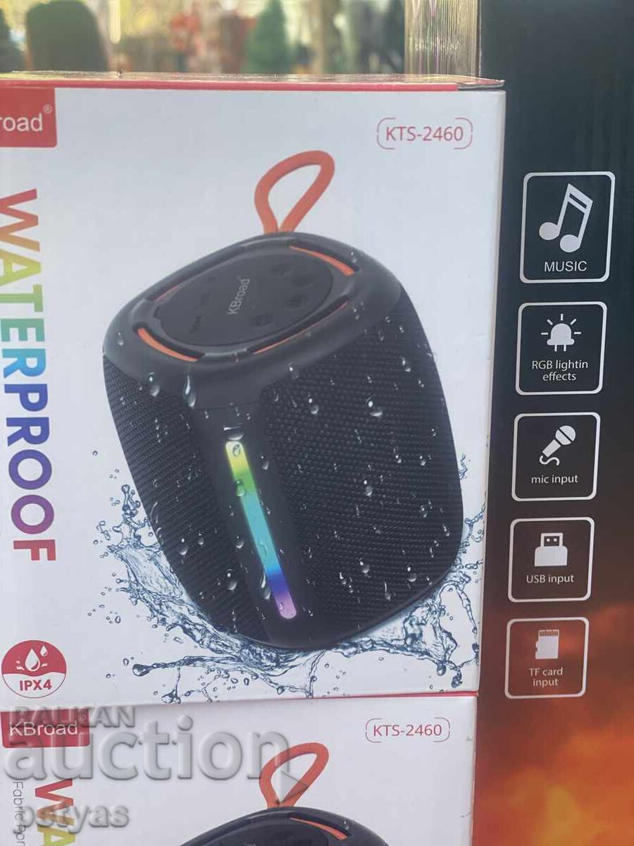 Доставка на Преносима безжична BT колонка KTS 2460 Доставка на Преносима безжична BT колонка KTS 2460