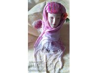 Етно забрадка с мъниста и пайети