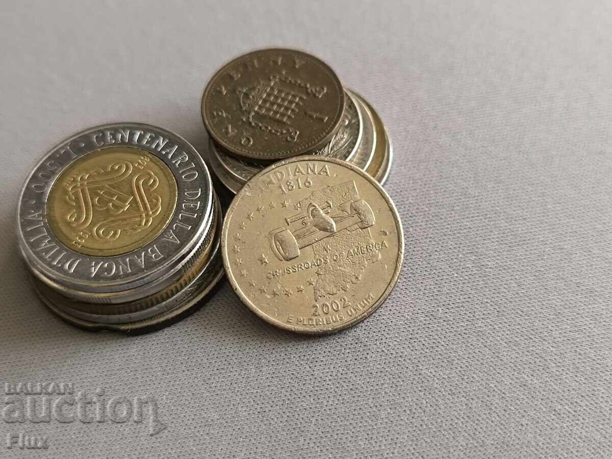 Monedă - SUA - 1/4 (un sfert) dolar (Indiana) | 2002 Monedă - SUA - 1/4 (un sfert) dolar (Indiana) | 2002