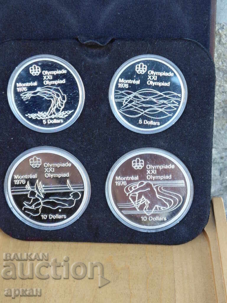 Доставка на Proof set Montreal 1976 - сребърни монети 4 броя Канада