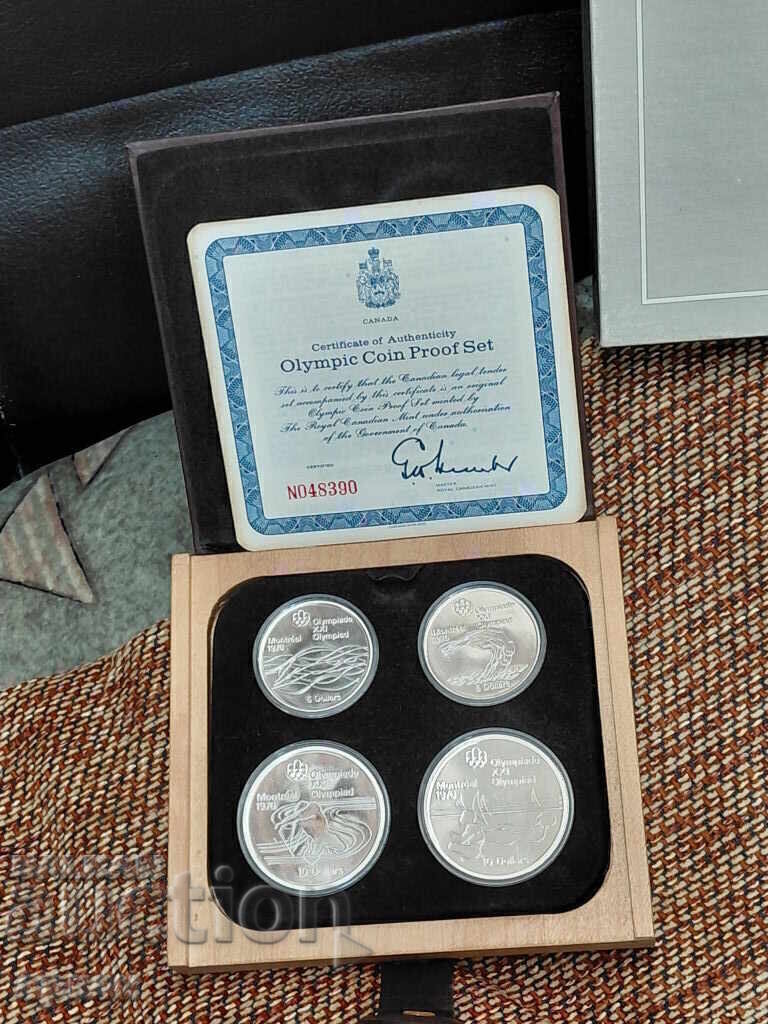 Proof set Montreal 1976 - сребърни монети 4 броя Канада