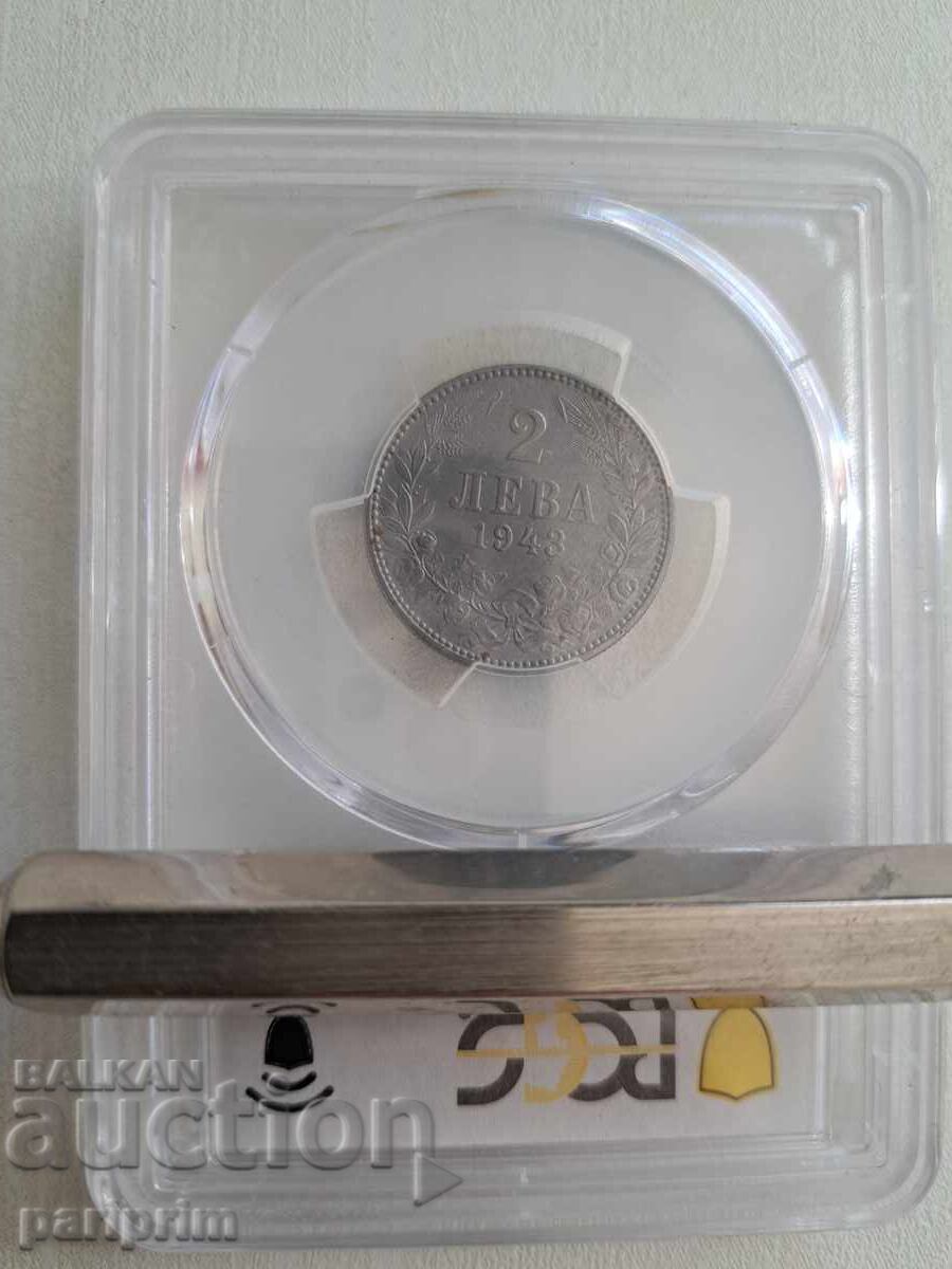 Auction 2 Leva 1943, AU58 by PCGS, BZC Auction 2 Leva 1943, AU58 by PCGS, BZC