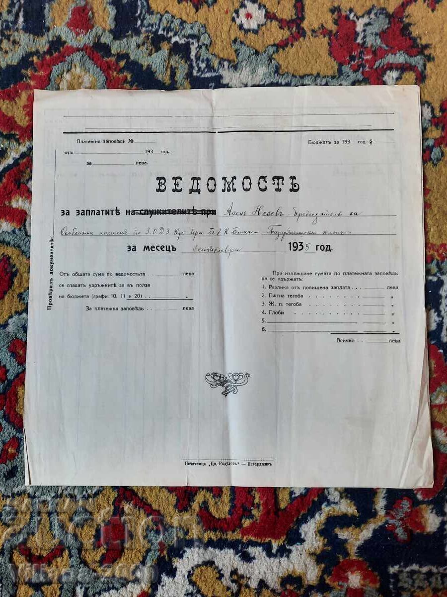 Българска Земеделска  Банка 1935 година.