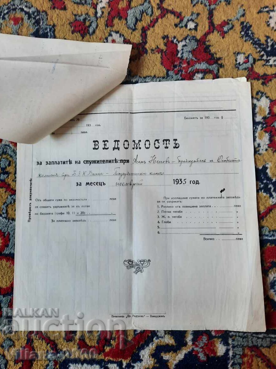 Balgarska Zemedelska Banka 1935 godina