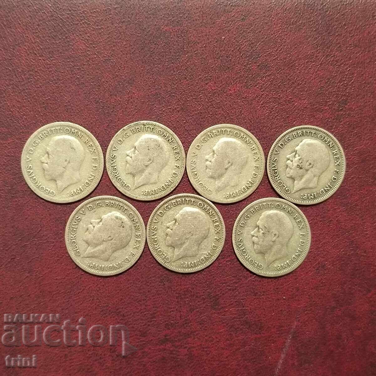 Licitație Marea Britanie seria 6 pence 1930 - 1936 g. George V Licitație Marea Britanie seria 6 pence 1930 - 1936 g. George V