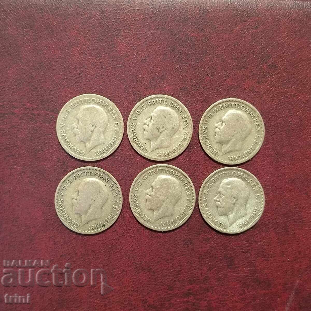 Marea Britanie seria 6 pence 1931 - 1936 George V cu preț 60.00 BGN | € 30.68 Marea Britanie seria 6 pence 1931 - 1936 George V cu preț 60.00 BGN | € 30.68