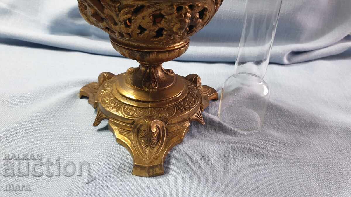 Antique Large Austrian Kerosene Lamp - 5 Antique Large Austrian Kerosene Lamp - 5