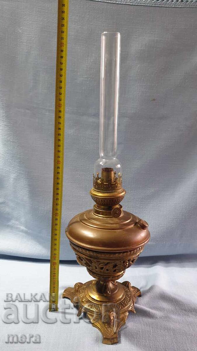 Antique Large Austrian Kerosene Lamp - 6 Antique Large Austrian Kerosene Lamp - 6