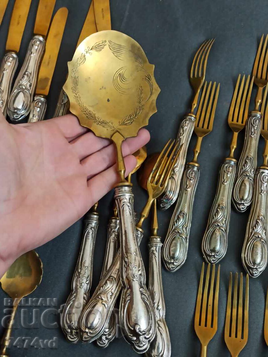 TACÂMURI VECHI DE ARGINT SOLINGEN, PROBĂ 800 ȘI AURITE - 5