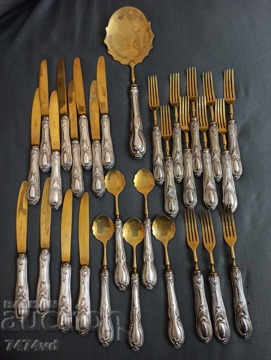 TACÂMURI VECHI DE ARGINT SOLINGEN, PROBĂ 800 ȘI AURITE