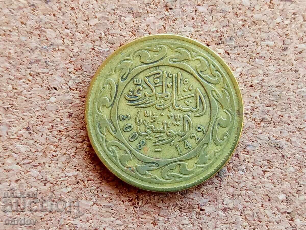 Tunisia 100 milimi, 2008 cu preț € 0.40 | 0.78 BGN