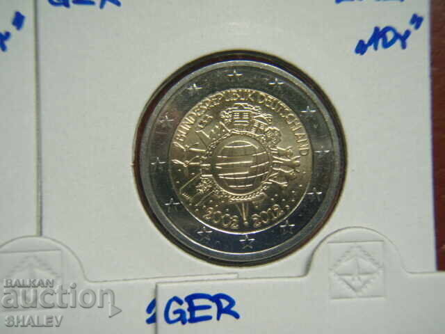 Licitație 2 Euro 2012 Germania "10 ani" A,D,F,G,J /Germaniya/ - 2 euro