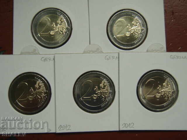 2 Euro 2012 Germania "10 ani" A,D,F,G,J /Germaniya/ - 2 euro - 6