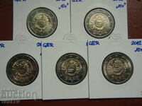 2 Euro 2012 Germany "10 years" A,D,F,G,J /Германия/ - 2 евро