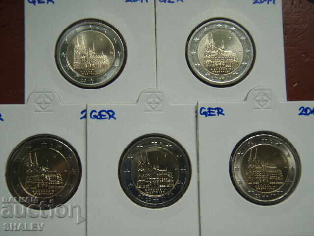 2 Euro 2011 Germania "Rein" A,D,F,G,J /Germania/ - 2 euro