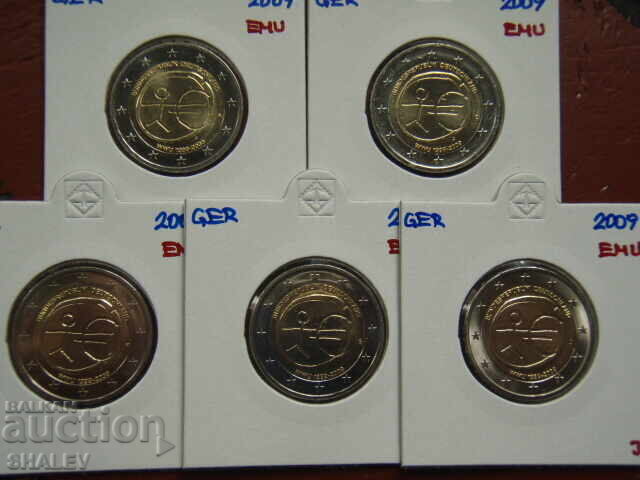 2 Euro 2009 Germany "10 years" A,D,F,G,J /Германия/ - 2 евро