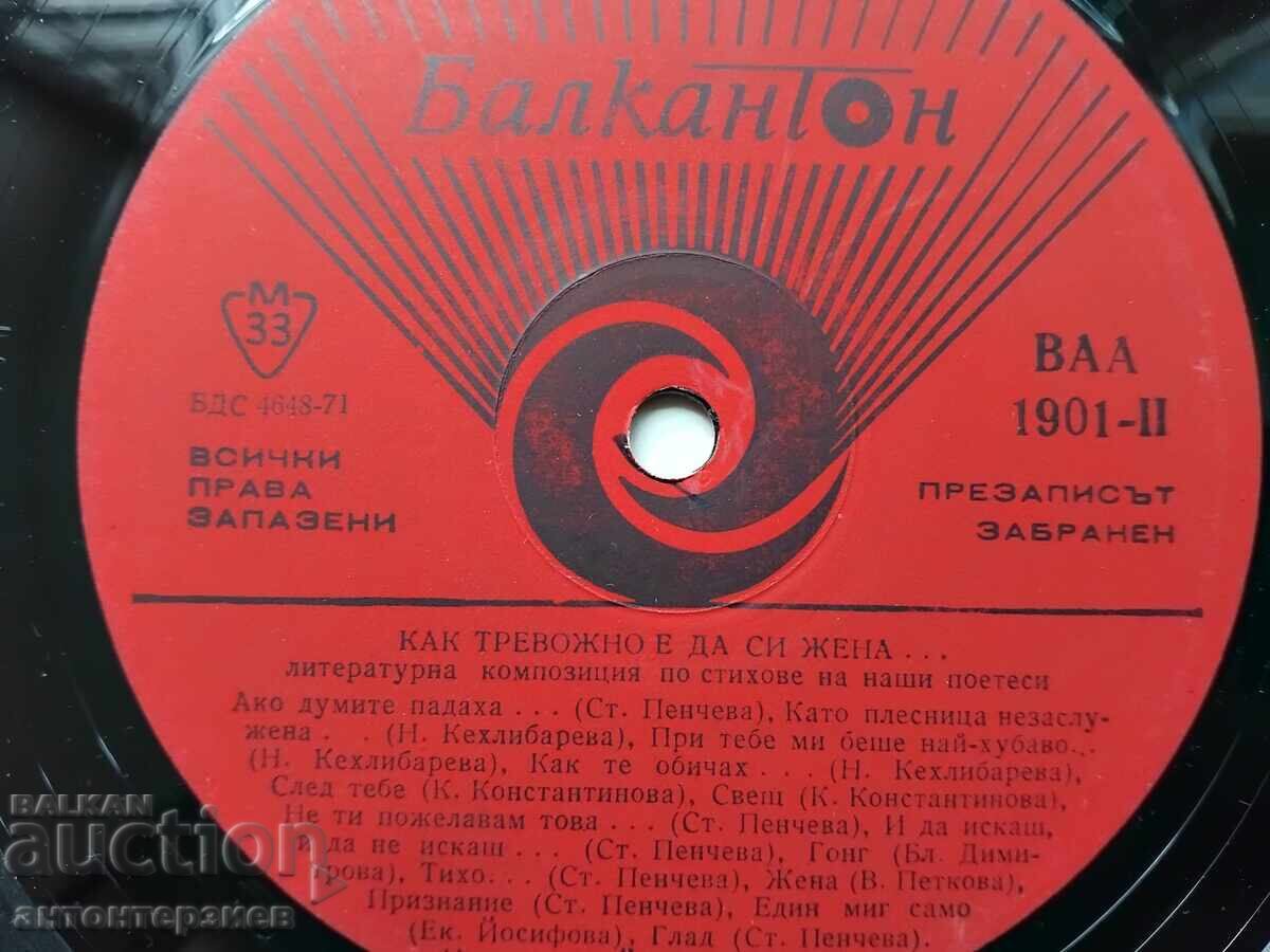 Аукцион Плоча ВАА 1901 Как тревожно е да си жена -Йорданка Кузманова