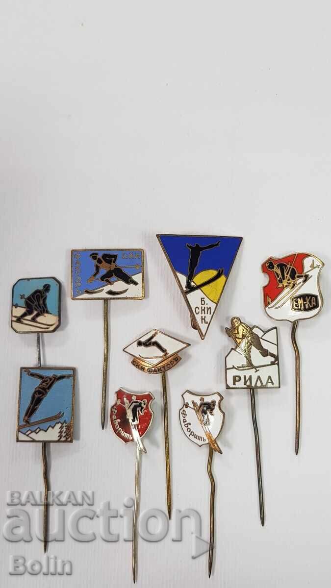 9 τεμ. Βουλγαρικά βασιλικά σήματα, κονκάρδες, παράσημο - θέμα Σκι! με τιμή € 281.21 | 550.00 BGN 9 τεμ. Βουλγαρικά βασιλικά σήματα, κονκάρδες, παράσημο - θέμα Σκι! με τιμή € 281.21 | 550.00 BGN