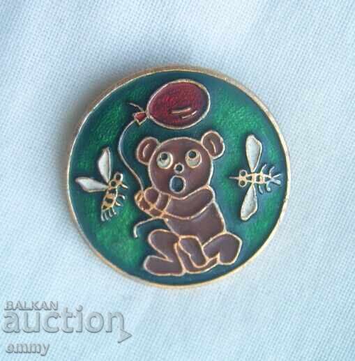 Значка детска - мечка, мече и пчели, Русия Значка детска - мечка, мече и пчели, Русия