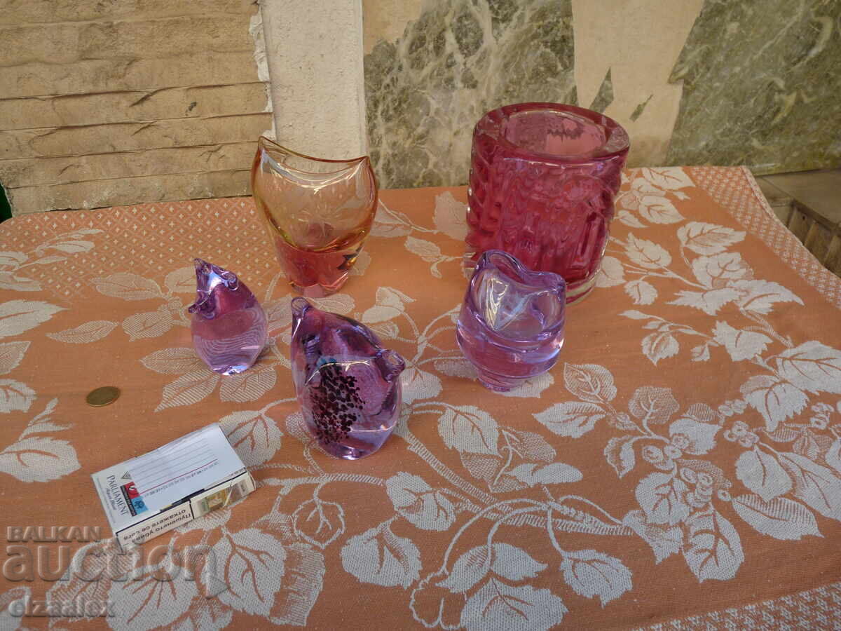 Стар масивен комплект цветно стъкло с цена 100.00 лв. | € 51.13 Стар масивен комплект цветно стъкло с цена 100.00 лв. | € 51.13