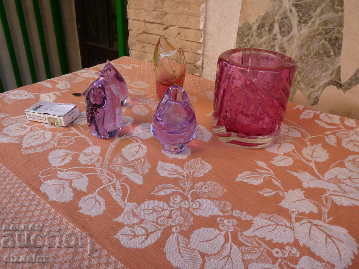 Стар масивен комплект цветно стъкло - 6 Стар масивен комплект цветно стъкло - 6