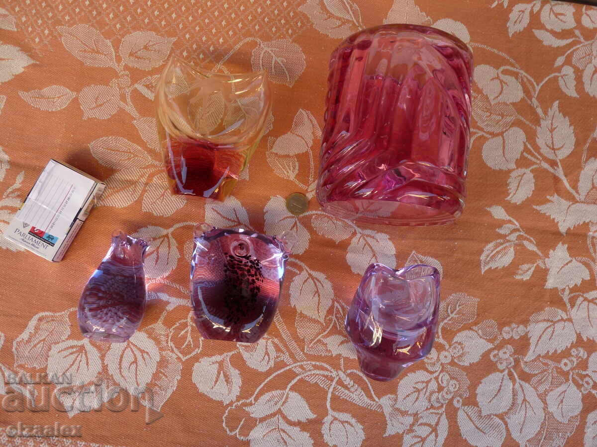 Стар масивен комплект цветно стъкло - 7 Стар масивен комплект цветно стъкло - 7