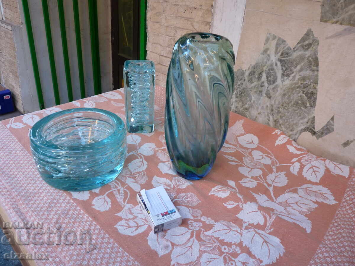 Стар масивен комплект цветно стъкло - 6 Стар масивен комплект цветно стъкло - 6