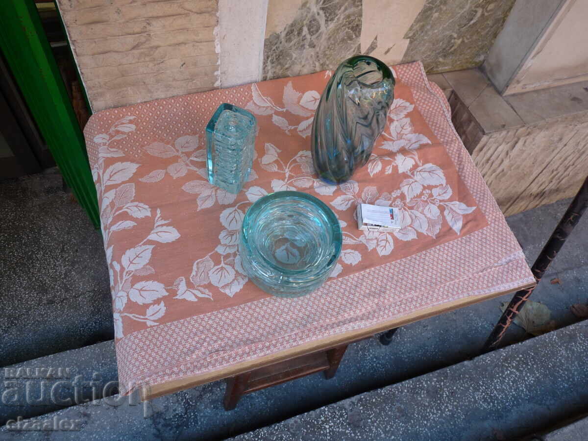 Стар масивен комплект цветно стъкло Стар масивен комплект цветно стъкло