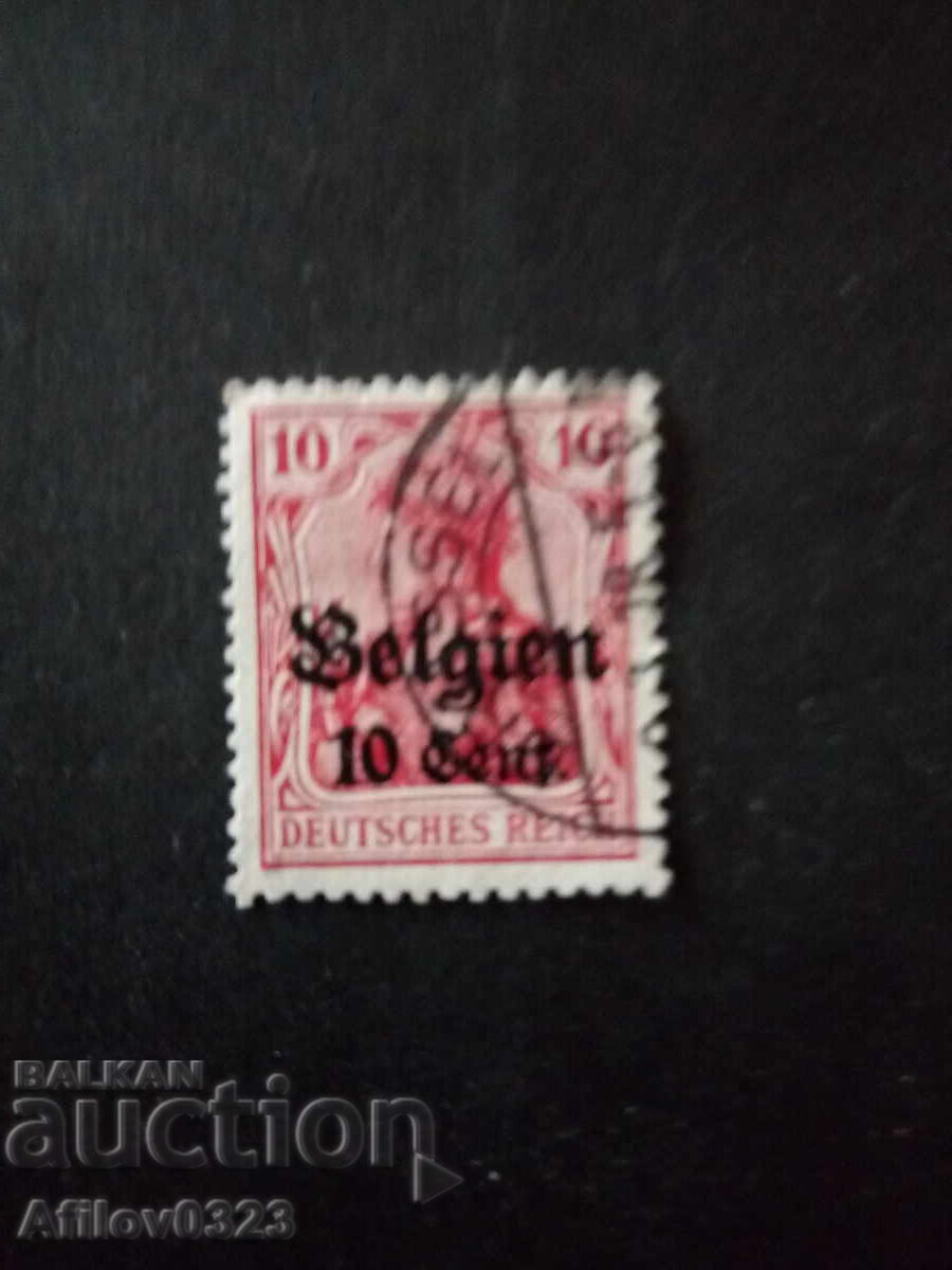 Marcă folosită - Belgia - Obliterație - Primul Război Mondial