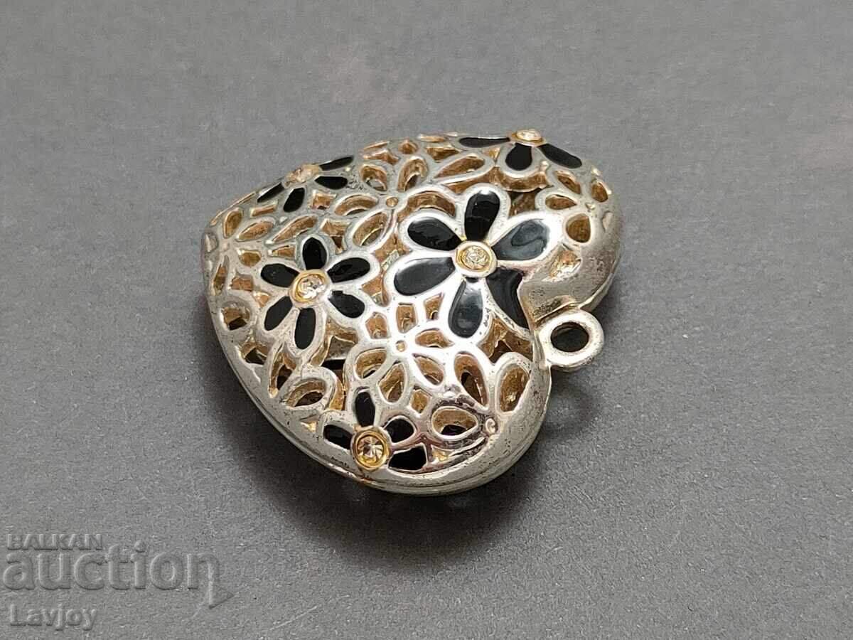 Auction  Silver-plated large openwork heart