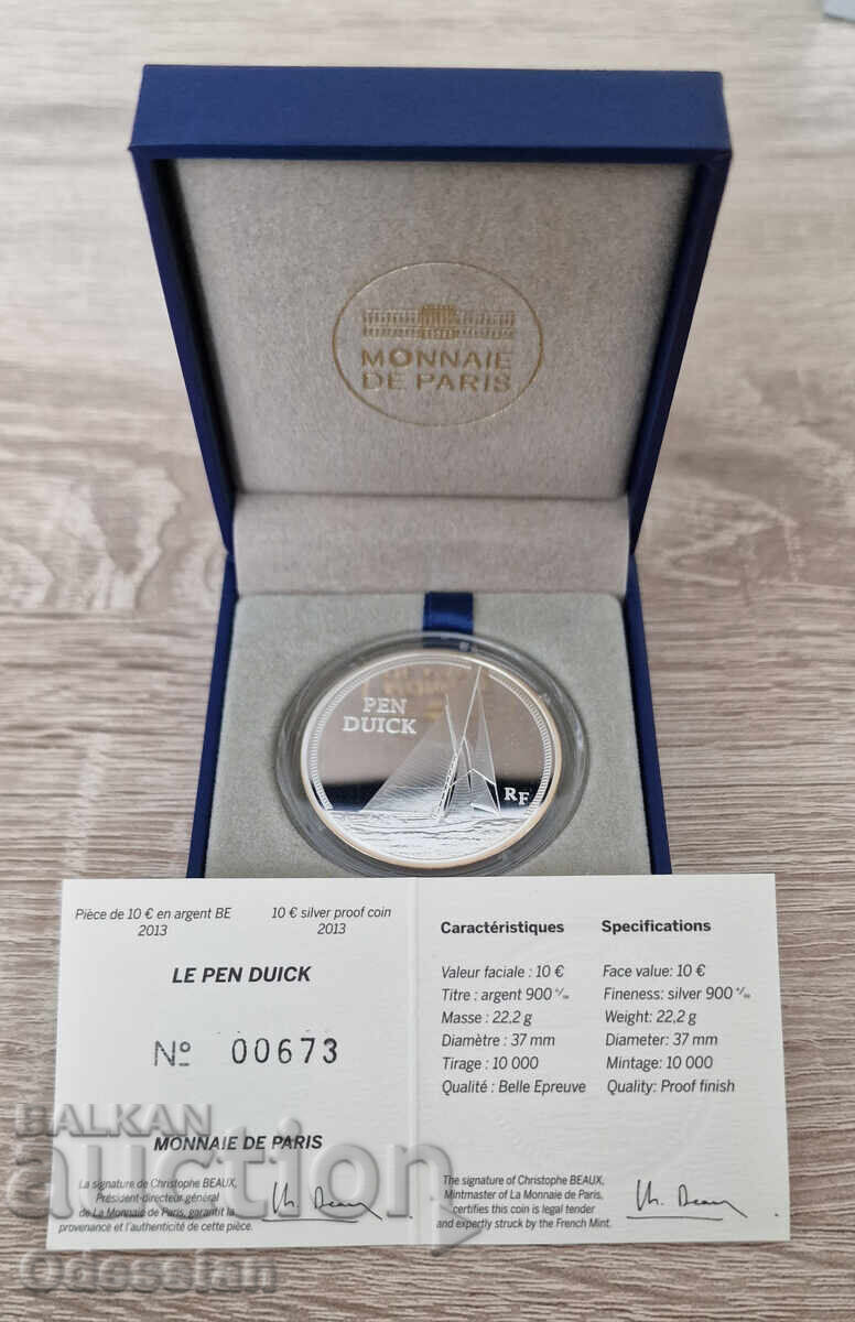 Аукцион Франция • Pen Duick - 2010 • 10 евро • 2013 Аукцион Франция • Pen Duick - 2010 • 10 евро • 2013