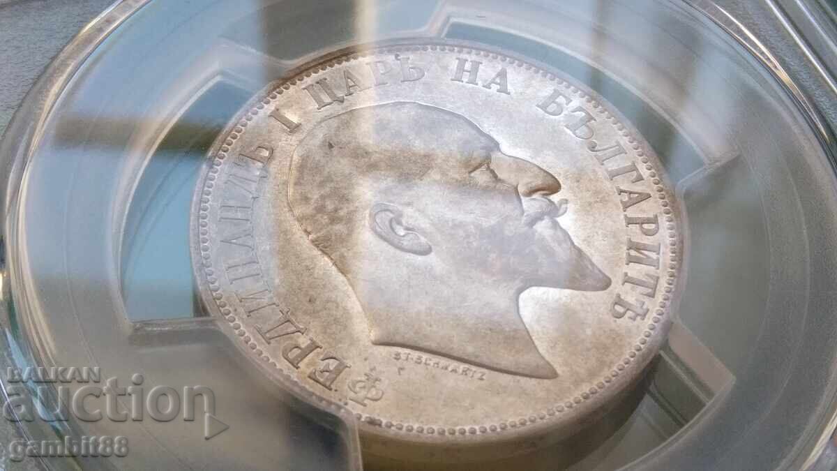 2lv. 1910g. Regatul Bulgariei - Grad AU53 PCGS - 13 2lv. 1910g. Regatul Bulgariei - Grad AU53 PCGS - 13